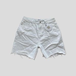 PRINCESS POLLY MAGGIE WHITE DENIM JORTS/JEAN SHORTS US 6